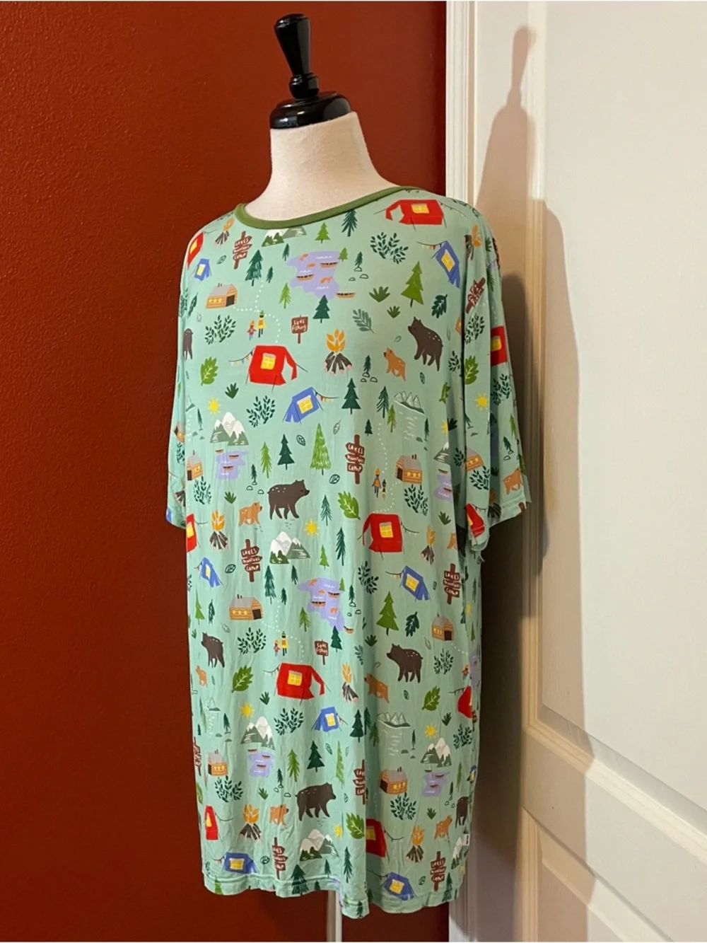 Little‎ Sleepies Women’s Bamboo Happy Camper Short Sleeve Breathable Tee Shirt